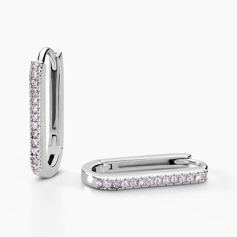 Créoles Lutetia Argent Blanc Oxyde De Zirconium - Boucles d'oreilles créoles Femme | Histoire d’Or