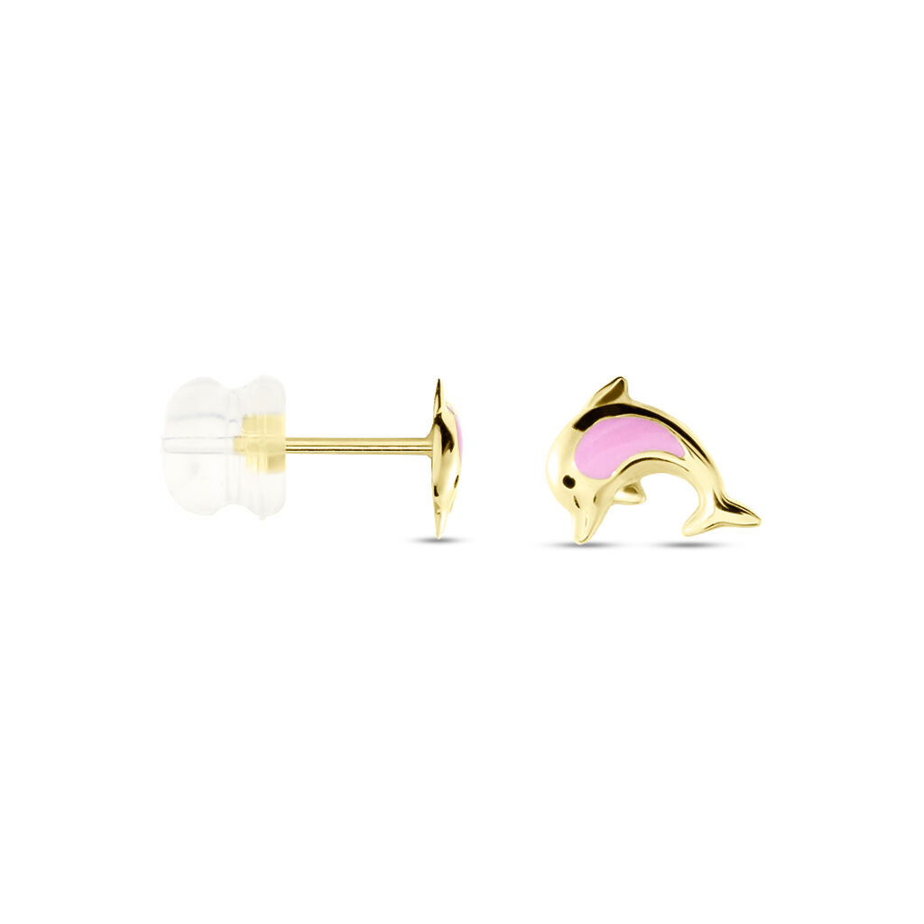 Boucles D'oreilles Puces Or Jaune Mael Smalto - Clous d'oreilles Enfant | Histoire d’Or