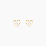 Boucles D'oreilles Puces Konnor Or Jaune Oxyde De Zirconium - Clous d'oreilles Femme | Histoire d&rsquo;Or