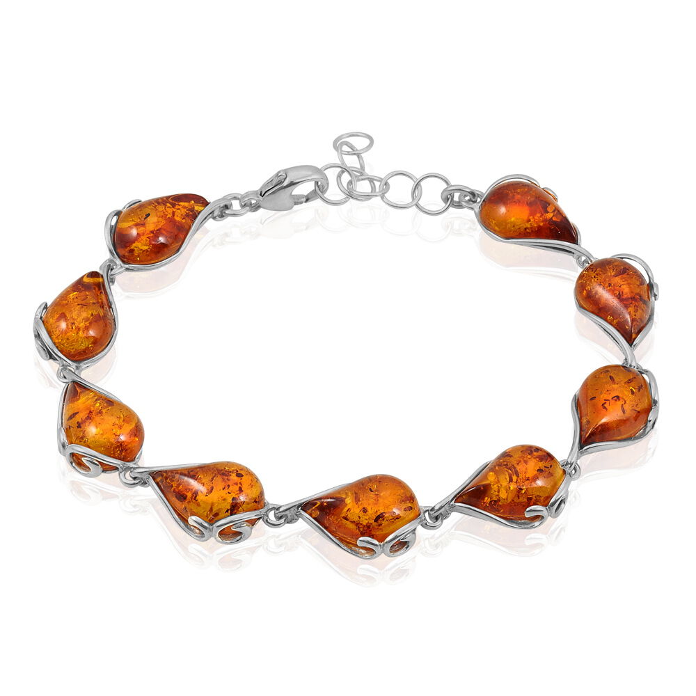 Bracelet argent ambre clearance
