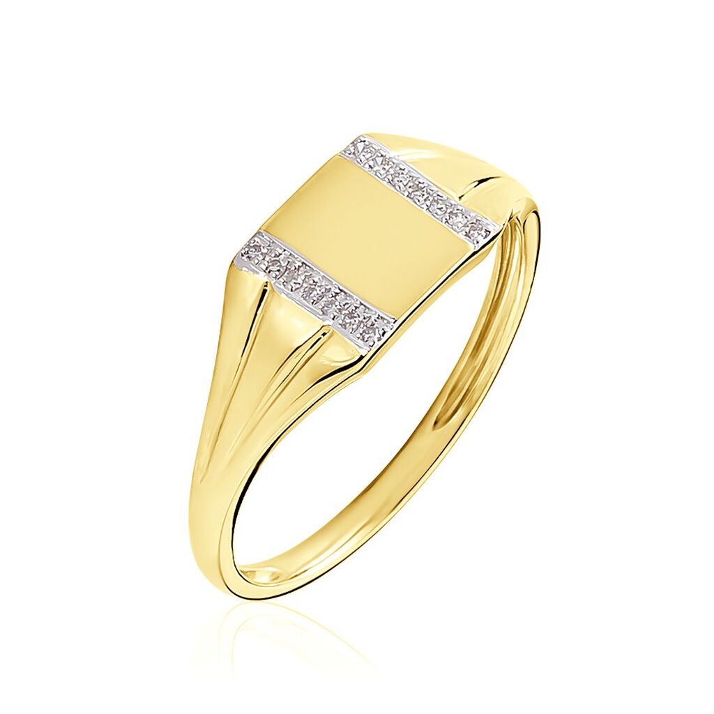 Chevalière Earl Or Jaune Diamant