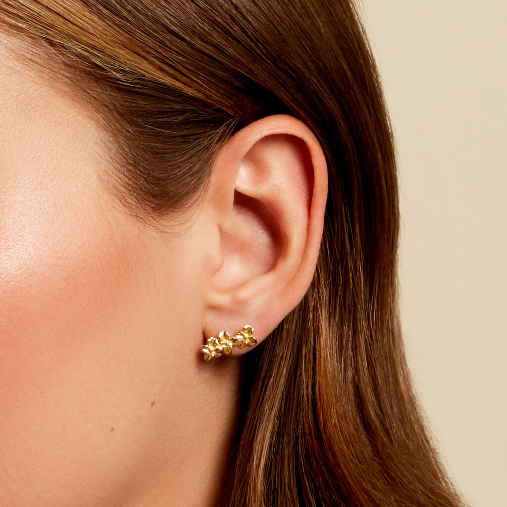 Boucles D'Oreilles Puces Selva Plaqu&eacute; Or Jaune - Boucles d'oreilles fantaisie Femme | Histoire d&rsquo;Or