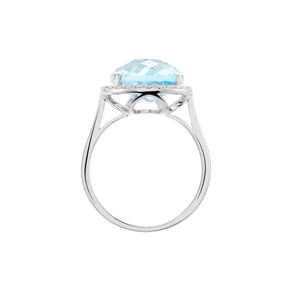 Bague Anna Or Blanc Topaze Et Oxyde De Zirconium - Bagues solitaires Femme | Histoire d&rsquo;Or