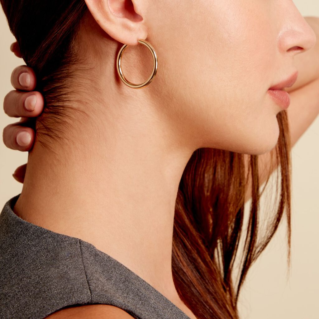 Créoles Adalie Plaqué Or Jaune - Boucles d'oreilles créoles Femme | Histoire d’Or