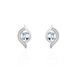 Boucles D'oreilles Lydia Or Blanc Topaze Oxyde - Clous d'oreilles Femme | Histoire d’Or