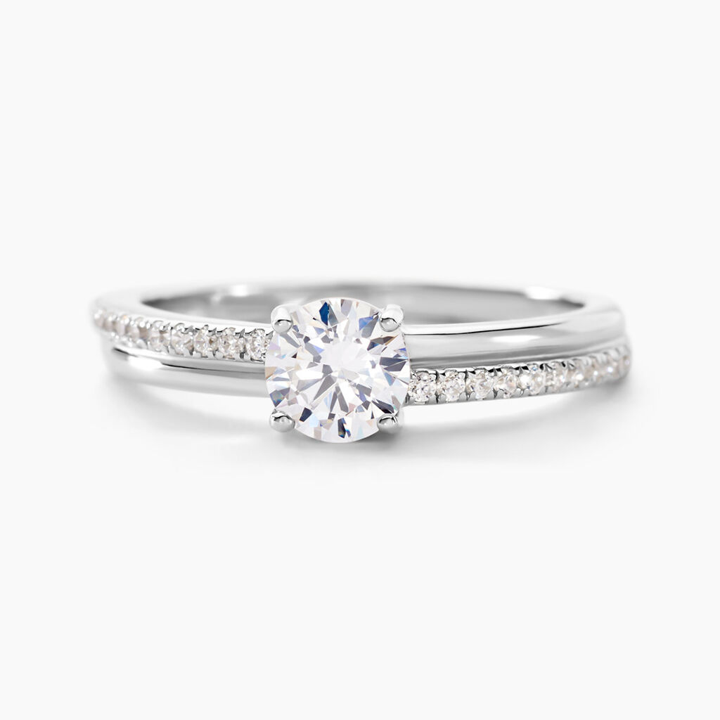 Bague Solitaire Sade Argent Blanc Oxyde De Zirconium - Bagues solitaires Femme | Histoire d&rsquo;Or