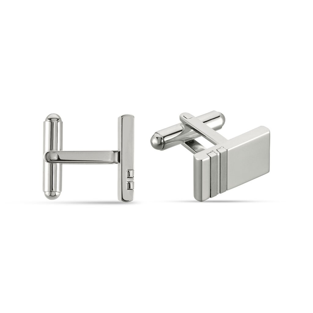 Boutons De Manchette Acier Blanc Moritz - Boutons de manchette Homme | Histoire d’Or