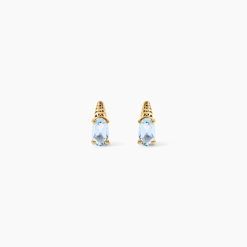 Boucles D'Oreilles Puces Ormonde Argent Dor&eacute; A L'Or 750/1000 Topaze - Clous d'oreilles Femme | Histoire d&rsquo;Or