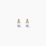 Boucles D'Oreilles Puces Ormonde Argent Dor&eacute; A L'Or 750/1000 Topaze - Clous d'oreilles Femme | Histoire d&rsquo;Or