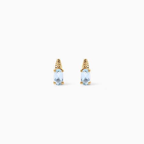 Boucles D'Oreilles Puces Ormonde Argent Dor&eacute; A L'Or 750/1000 Topaze - Clous d'oreilles Femme | Histoire d&rsquo;Or