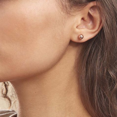 Boucles D'oreilles Puces Fidelia Boule Or Rose - Clous d'oreilles Femme | Histoire d’Or