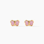 Boucles D'oreilles Puces Papillon Rose Or Jaune - Clous d'oreilles Enfant | Histoire d&rsquo;Or