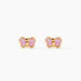 Boucles D'oreilles Puces Papillon Rose Or Jaune - Clous d'oreilles Enfant | Histoire d&rsquo;Or