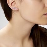 Bijoux D&iquest;oreilles Grimpants Sarida Argent Blanc Oxyde De Zirconium - Boucles d'oreilles fantaisie Femme | Histoire d&rsquo;Or