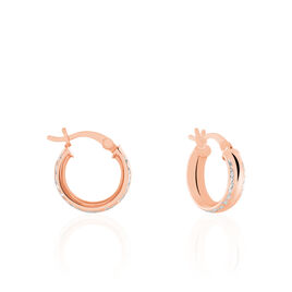 Créoles Argent Rose Ava - Boucles d'oreilles créoles Femme | Histoire d’Or