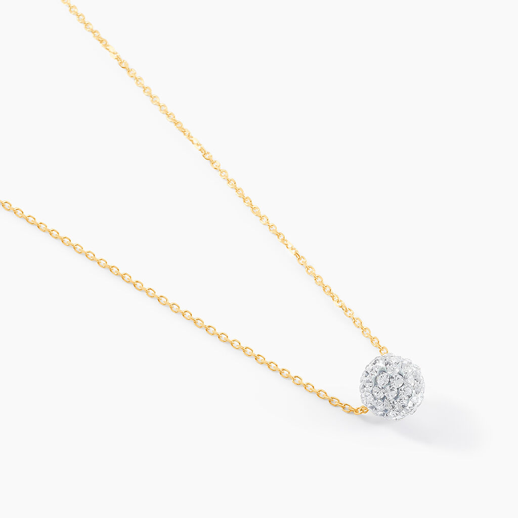 Collier Or Jaune Hepsibah Cristal - Colliers Femme | Histoire d&rsquo;Or