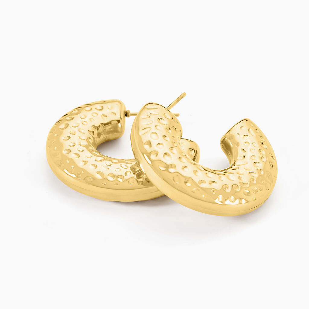 Cr&eacute;oles Calyssa Acier Dor&eacute; - Boucles d'oreilles cr&eacute;oles Femme | Histoire d&rsquo;Or