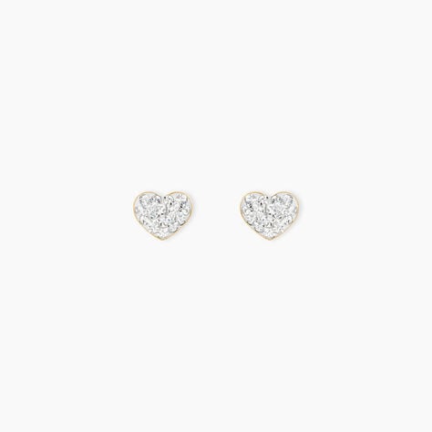Boucles D'oreilles Puces Or Jaune Ianuaria Cristal - Clous d'oreilles Femme | Histoire d’Or