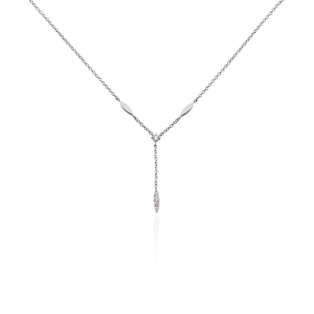 Collier Bormana Argent Blanc Oxyde De Zirconium - Colliers fantaisie Femme | Histoire d&rsquo;Or