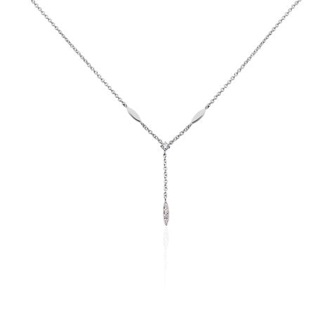 Collier Bormana Argent Blanc Oxyde De Zirconium - Colliers fantaisie Femme | Histoire d&rsquo;Or