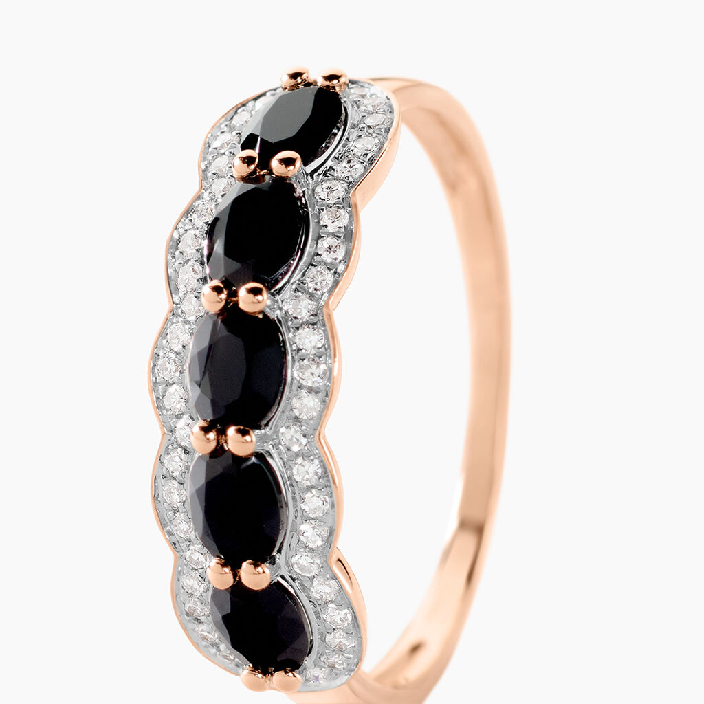 Bague Margaux Or Rose Agate Et Diamant - Bagues avec pierre Femme | Histoire d&rsquo;Or