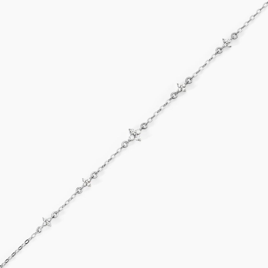 Bracelet Clova Argent Blanc Oxyde De Zirconium - Bracelets Femme | Histoire d&rsquo;Or