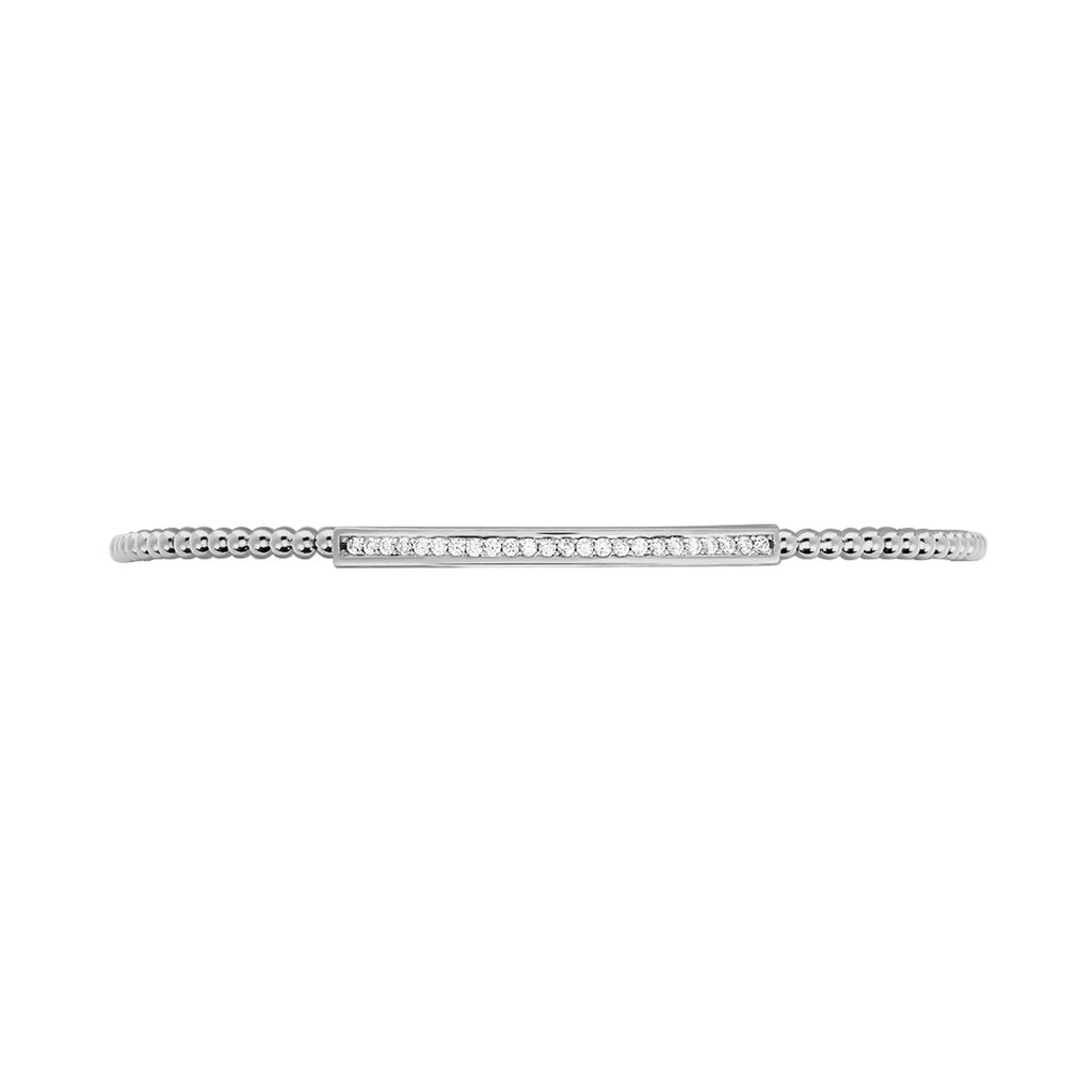 Bracelet Jonc Fuerza Argent Blanc Oxyde De Zirconium - Bracelets joncs Femme | Histoire d’Or