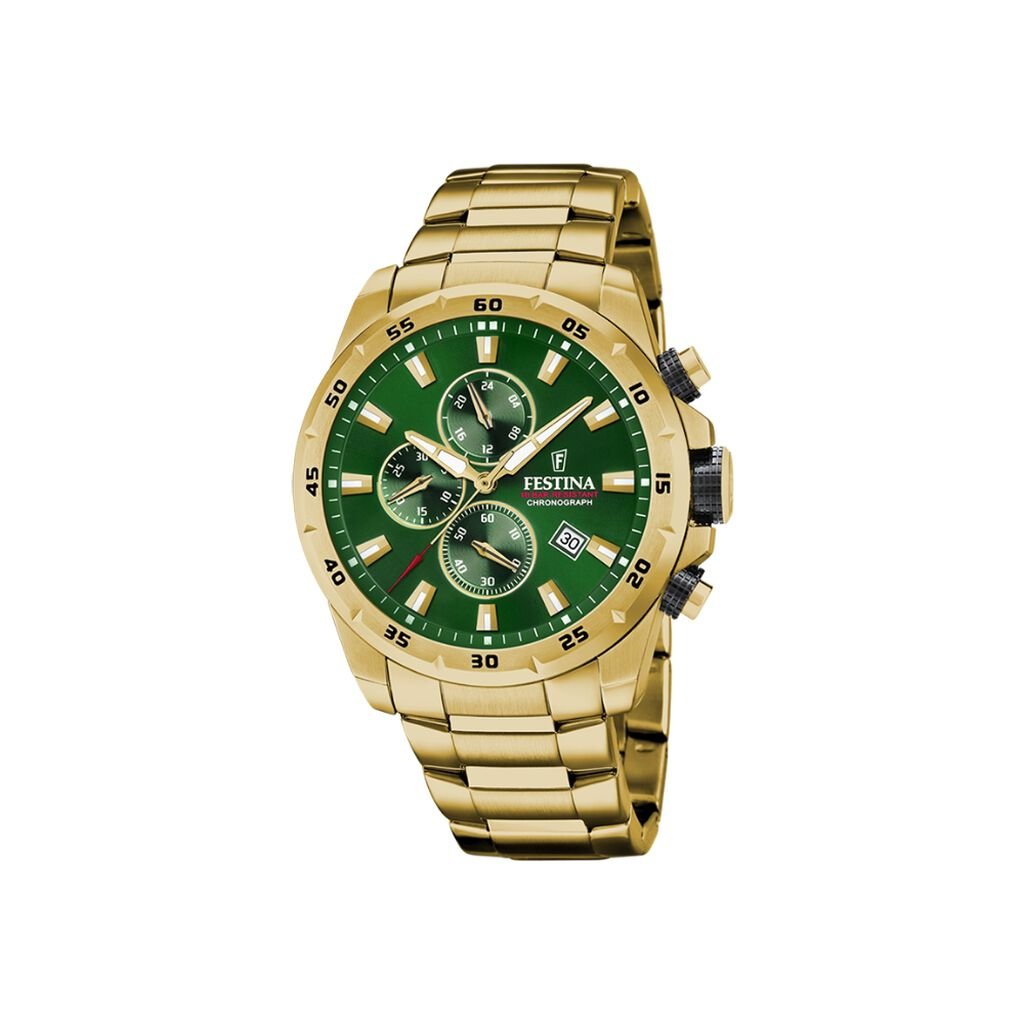 Montre Festina Timeless Chronograph Vert - Montres Homme | Histoire d&rsquo;Or