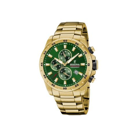 Montre Festina Timeless Chronograph Vert - Montres Homme | Histoire d&rsquo;Or