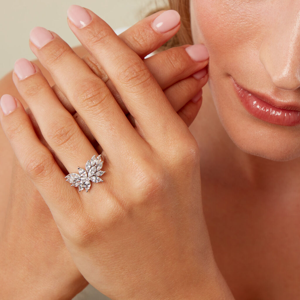 Bague Glow Up Argent Blanc Oxyde De Zirconium - Bagues avec pierre Femme | Histoire d&rsquo;Or
