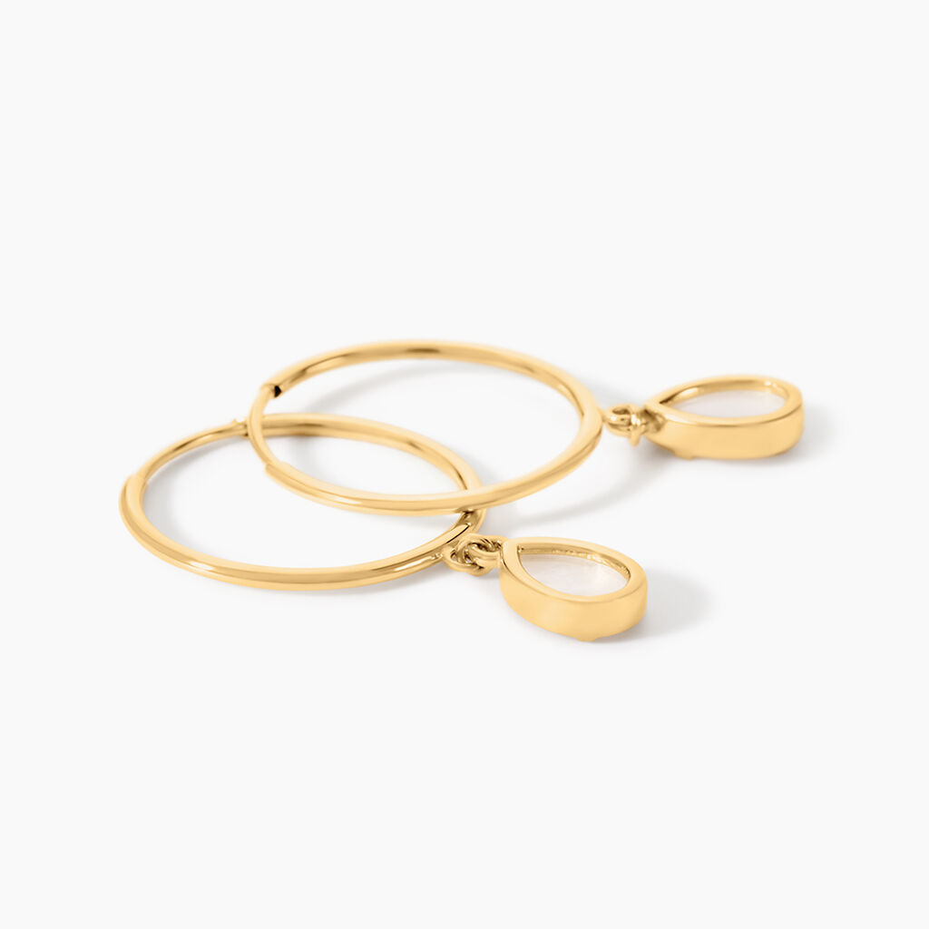 Cr&eacute;oles Bahman Or Jaune Nacre - Boucles d'oreilles cr&eacute;oles Femme | Histoire d&rsquo;Or
