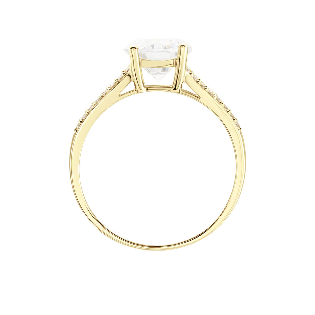 Bague Or Jaune Carolina Oxyde De Zirconium - Bagues solitaires Femme | Histoire d&rsquo;Or