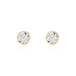 Boucles D'oreilles Puces Franze Or Jaune Oxyde De Zirconium - Clous d'oreilles Femme | Histoire d&rsquo;Or