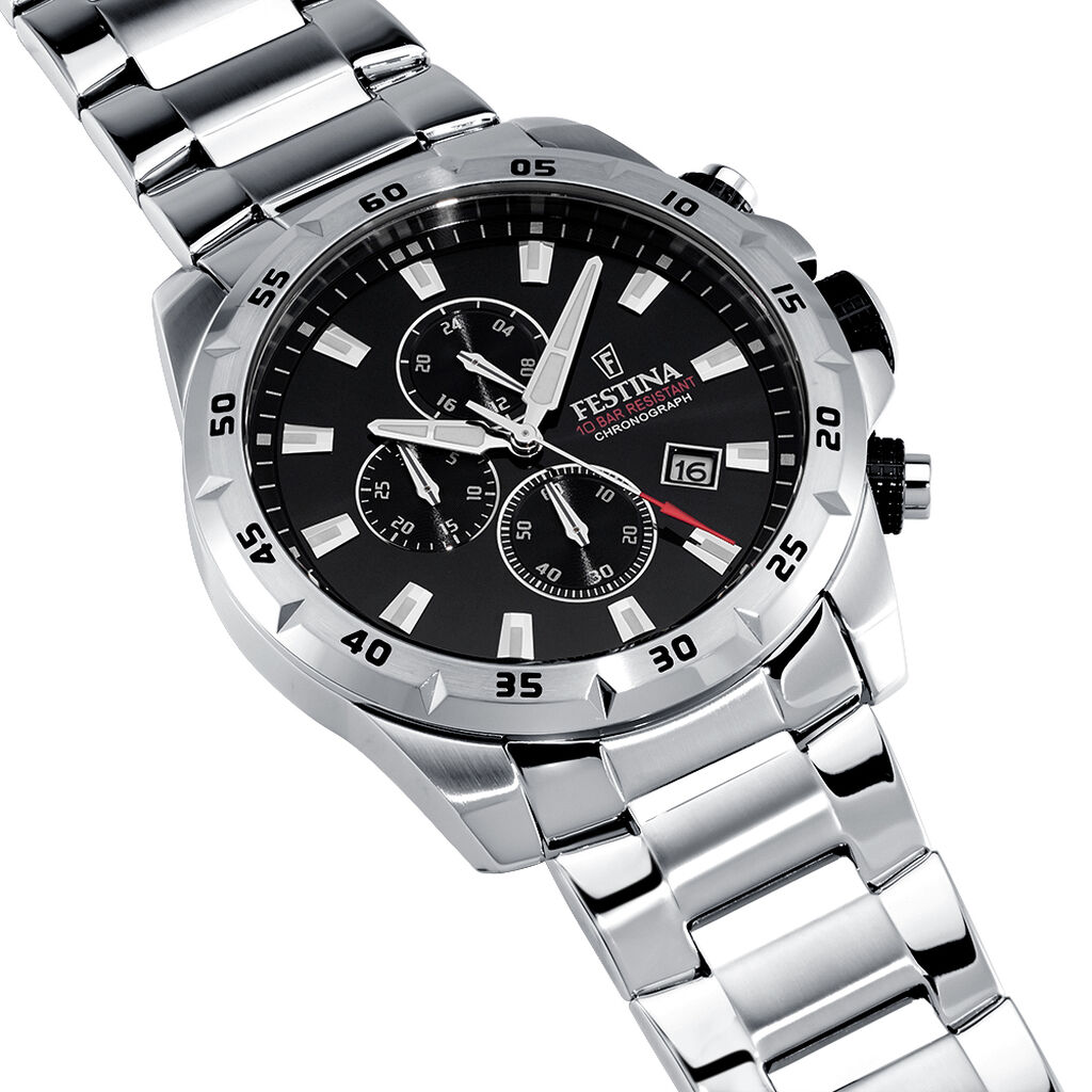 Montre Festina Timeless Chronograph Noir - F&ecirc;te des p&egrave;res Homme | Histoire d&rsquo;Or