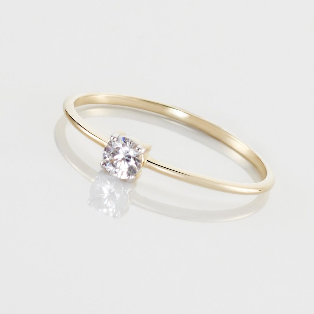 Solitaire Or Jaune Philys Oxyde De Zirconium - Bagues solitaires Femme | Histoire d’Or