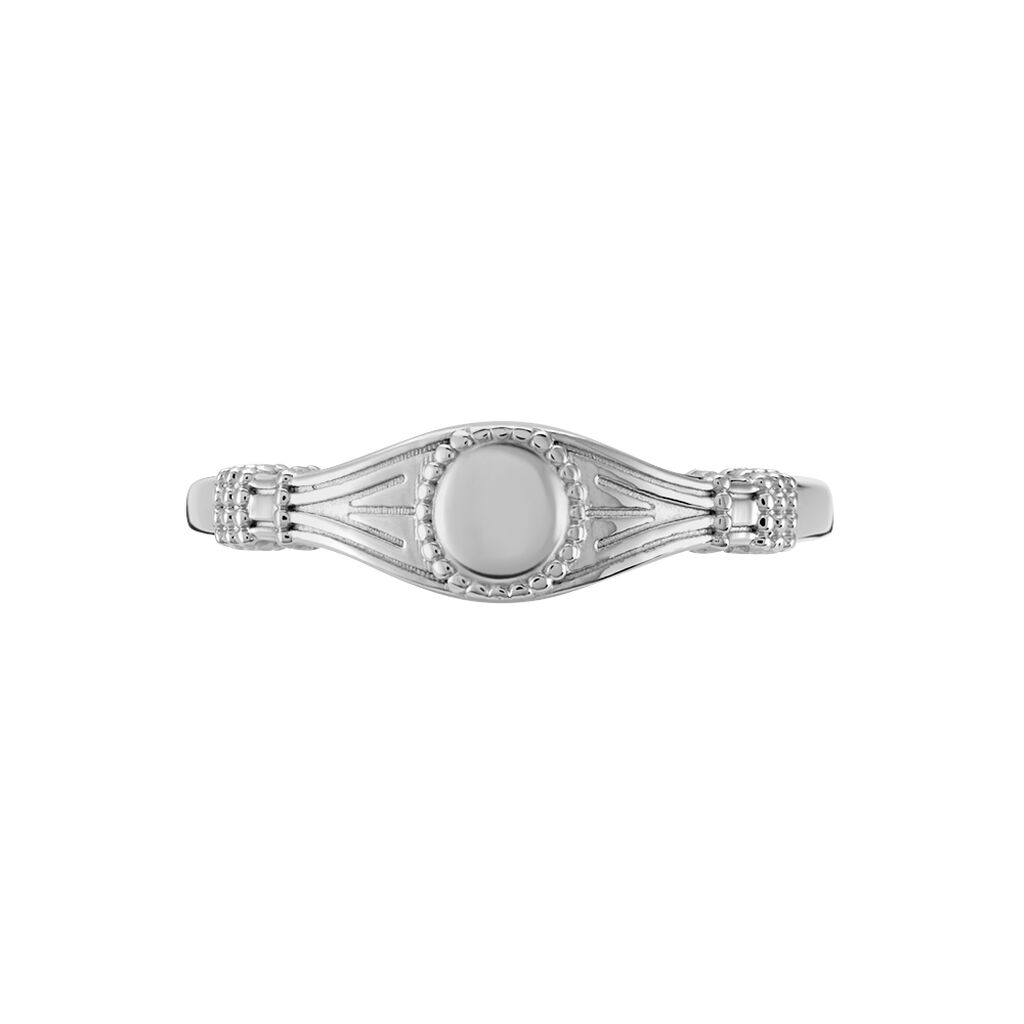 Chevalière Azteque Argent Blanc - Chevalières Femme | Histoire d’Or