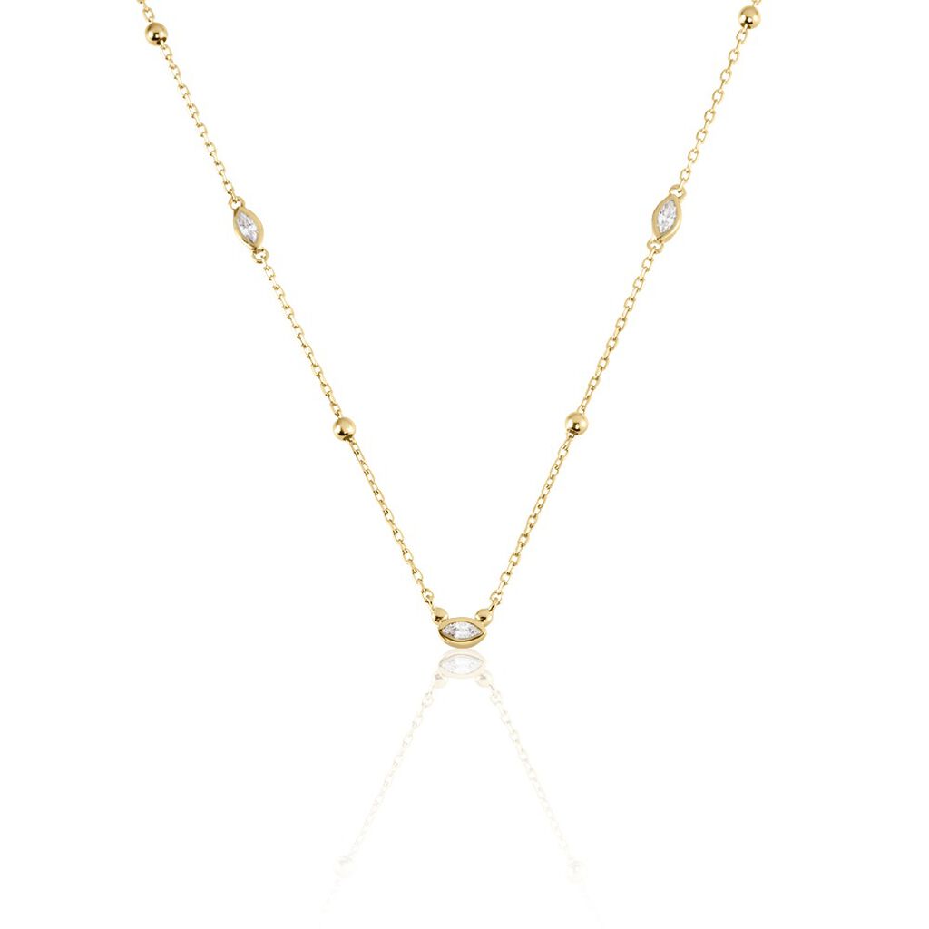 Collier Sautoir Plaqué Or Jaune Kristia Oxydes De Zirconium - Sautoirs Femme | Histoire d’Or