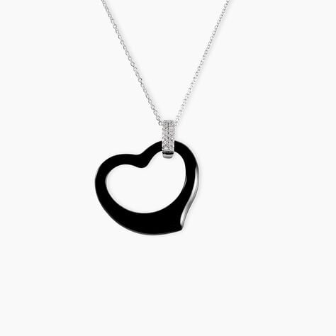 Collier Pam Argent Blanc C&eacute;ramique Et Oxyde De Zirconium - Colliers fantaisie Femme | Histoire d&rsquo;Or