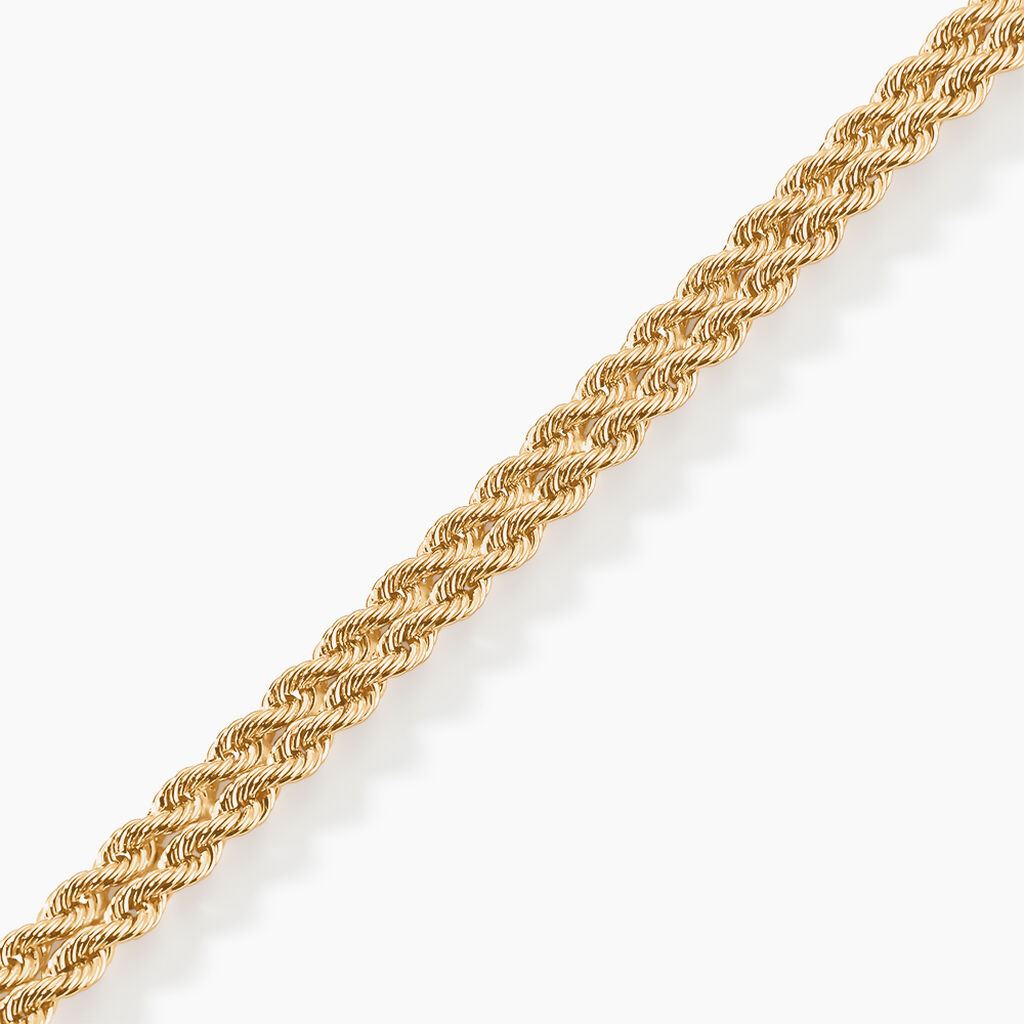 Bracelet Jerry Maille Corde 2 Rangs Or Jaune - Bracelets cha&icirc;ne Femme | Histoire d&rsquo;Or