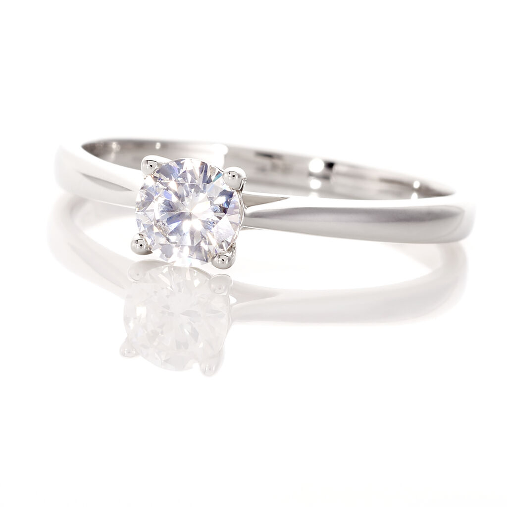 Bague Solitaire Victoria Or Blanc Diamant - Bagues solitaires Femme | Histoire d&rsquo;Or