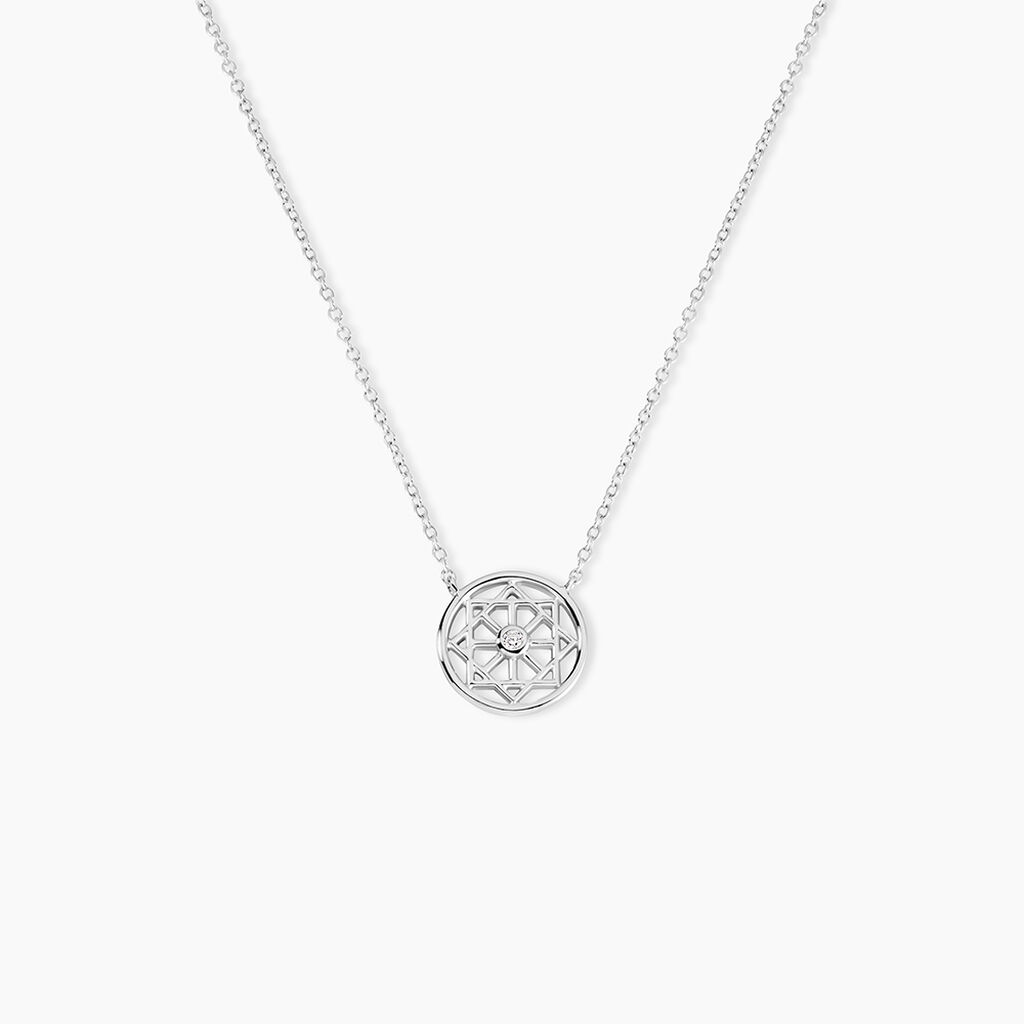 Collier Peinda Argent Blanc Oxyde De Zirconium - Colliers fantaisie Femme | Histoire d&rsquo;Or