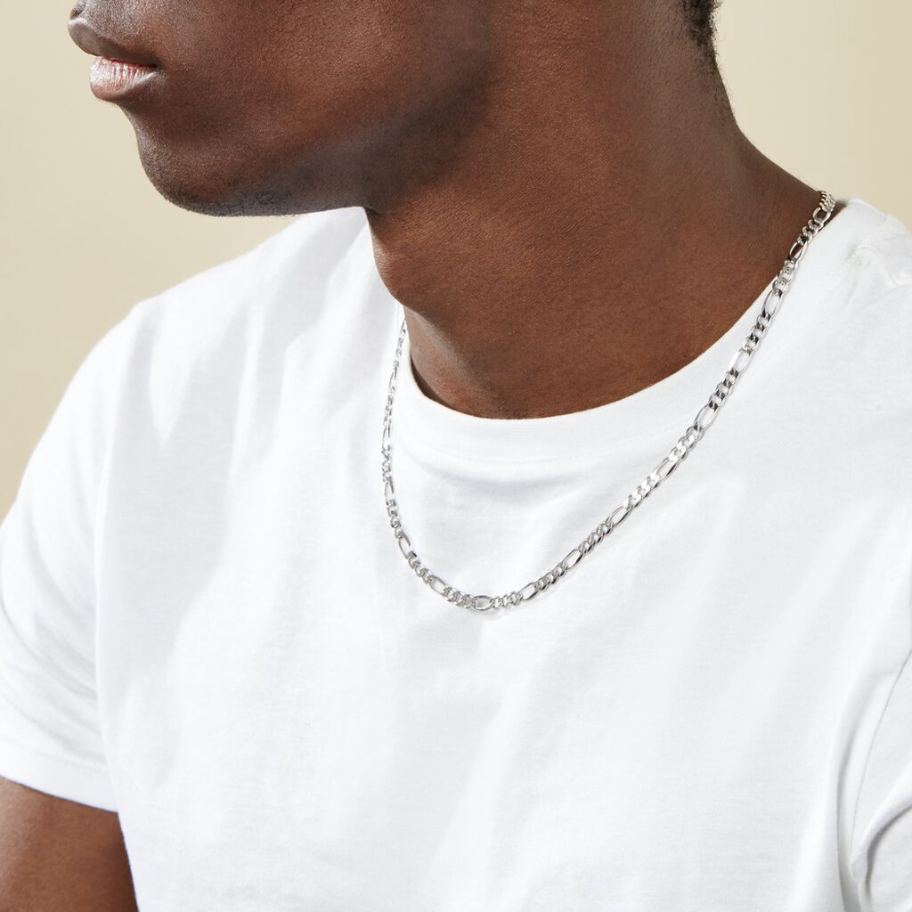 Collier Vivian Argent Blanc - Chaines Homme | Histoire d’Or
