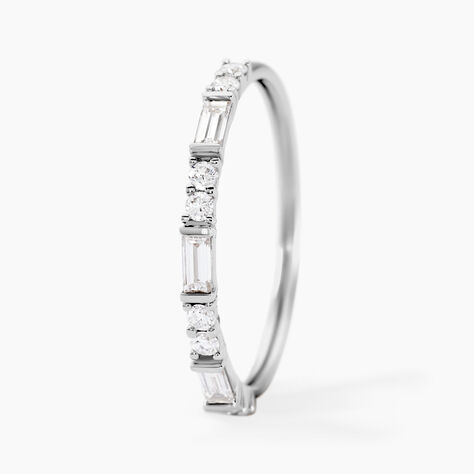 Alliance Taranis Or Blanc Diamant Synth&eacute;tique - Alliances Femme | Histoire d&rsquo;Or