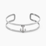 Bracelet Jonc Meysa Acier Blanc Strass - Bracelets joncs Femme | Histoire d&rsquo;Or