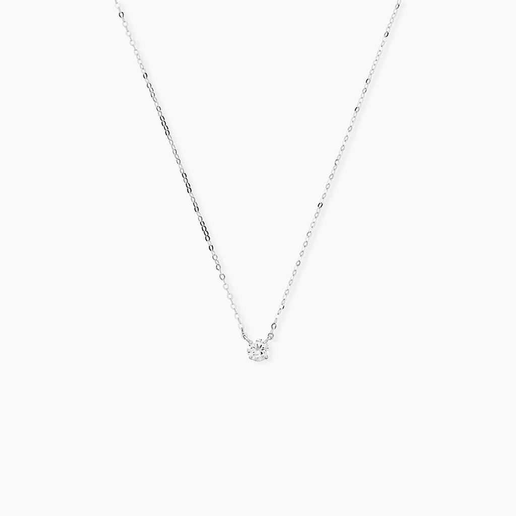 Collier Ponama Or Blanc Oxyde De Zirconium - Colliers Femme | Histoire d&rsquo;Or