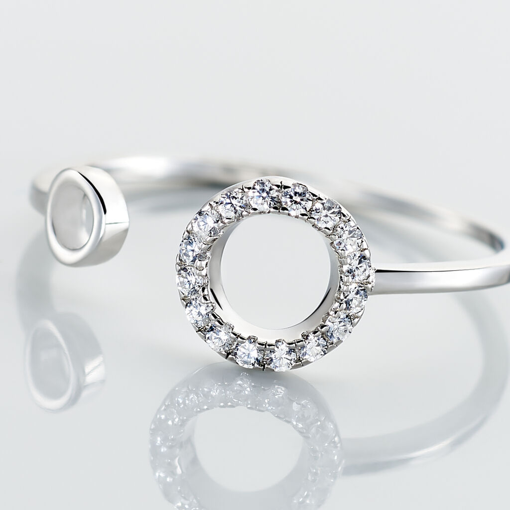 Bague Andria Argent Blanc Oxyde De Zirconium - Bagues avec pierre Femme | Histoire d&rsquo;Or