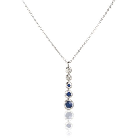 Collier Josephine Or Blanc Saphir Et Diamant - Colliers Femme | Histoire d’Or