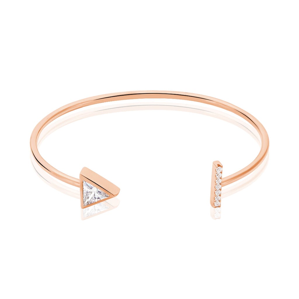 Bracelet Jonc Smita Argent Rose Oxyde De Zirconium - Bracelets joncs Femme | Histoire d&rsquo;Or