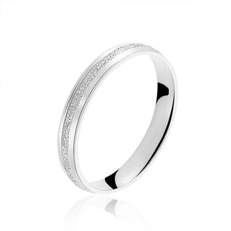 Alliance Caroline Sablee Demi Jonc Classique Or Blanc - Alliances Unisex | Histoire d’Or