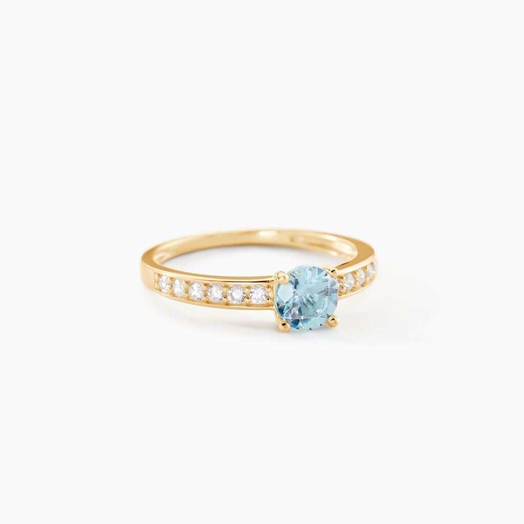 Bague Carrol Or Jaune Topaze Oxyde De Zirconium - Bagues solitaires Femme | Histoire d&rsquo;Or